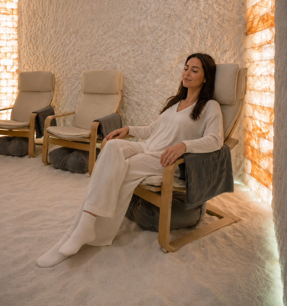 Momento di relax nella grotta di sale — Sale & Benessere Roma